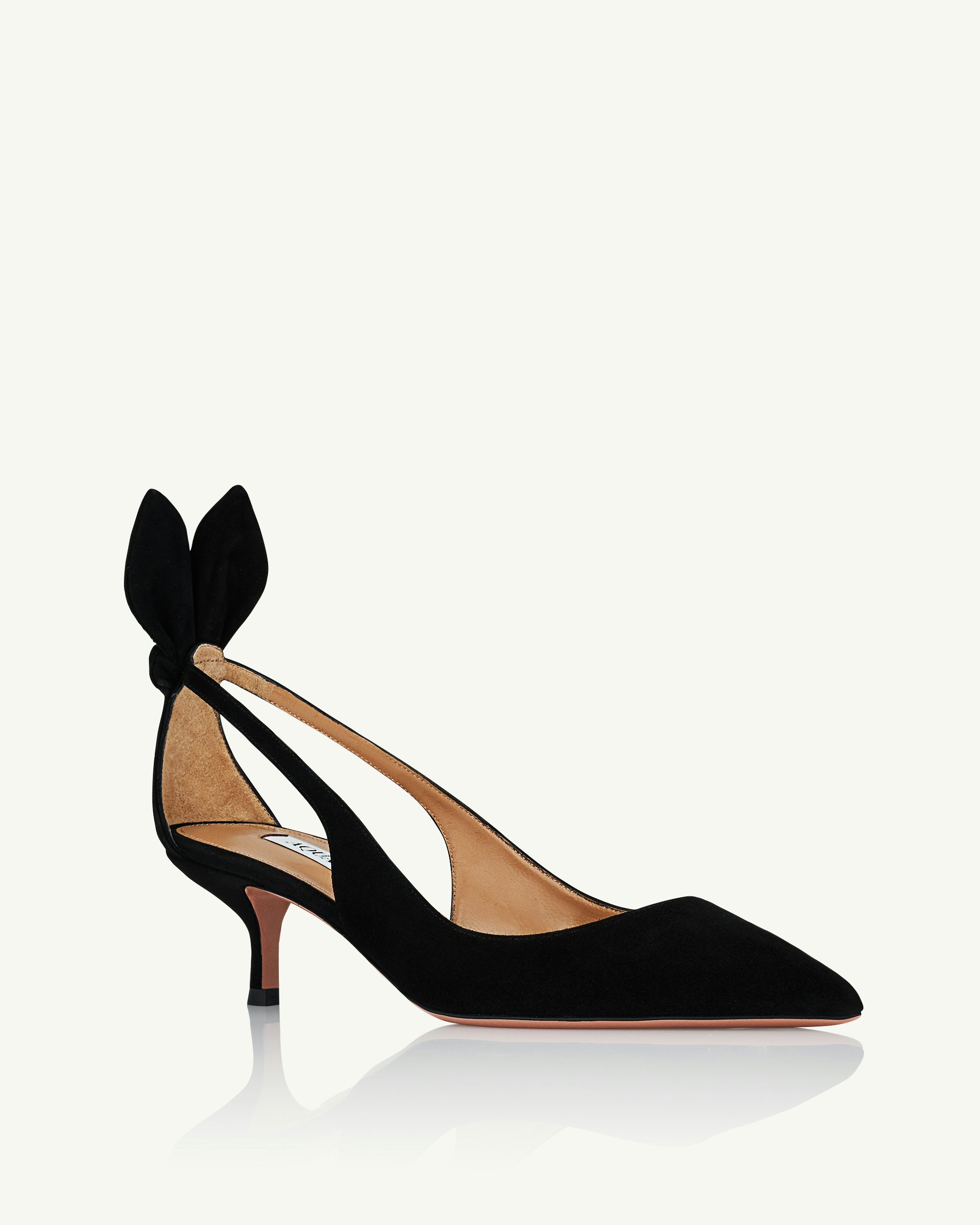 Black tie up pumps online